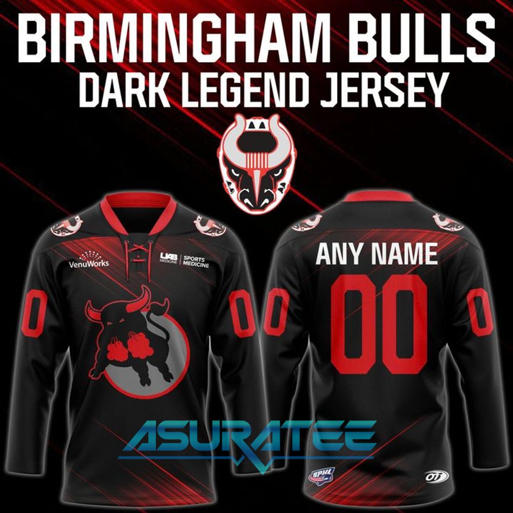 Birmingham Bulls 2026 Bulls Dark Legend Special Hockey Jersey