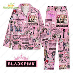 Black Pink Jennie Lisa Jisoo Rose Pink and Black Pajamas Set