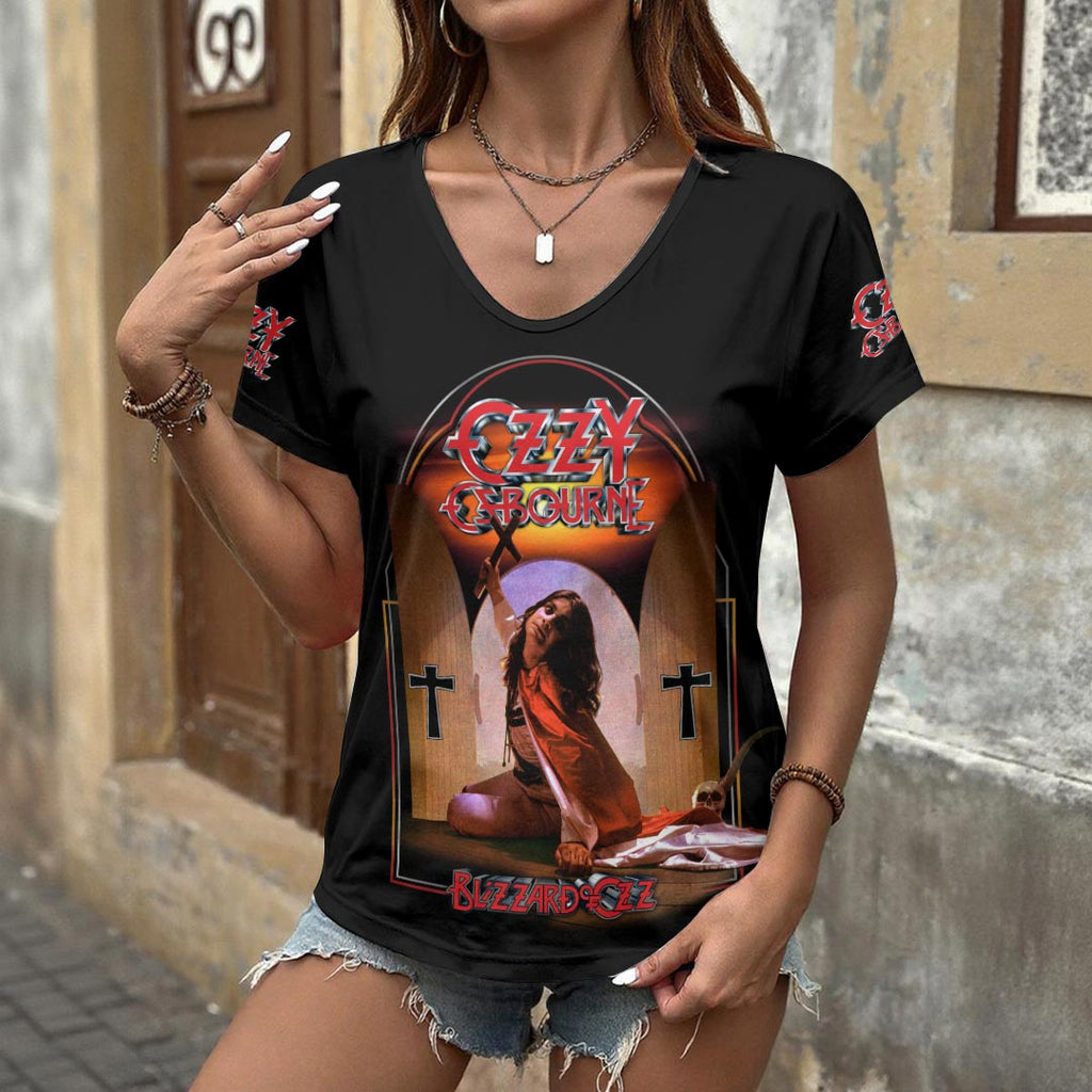 Black Sabbath x Ozzy Osbourne 3D Women's V-Neck T-Shirt – HOATT17825