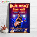 Blake Shelton Back To The Honky Tonk Tour 2024 Wall Art Poster Canvas
