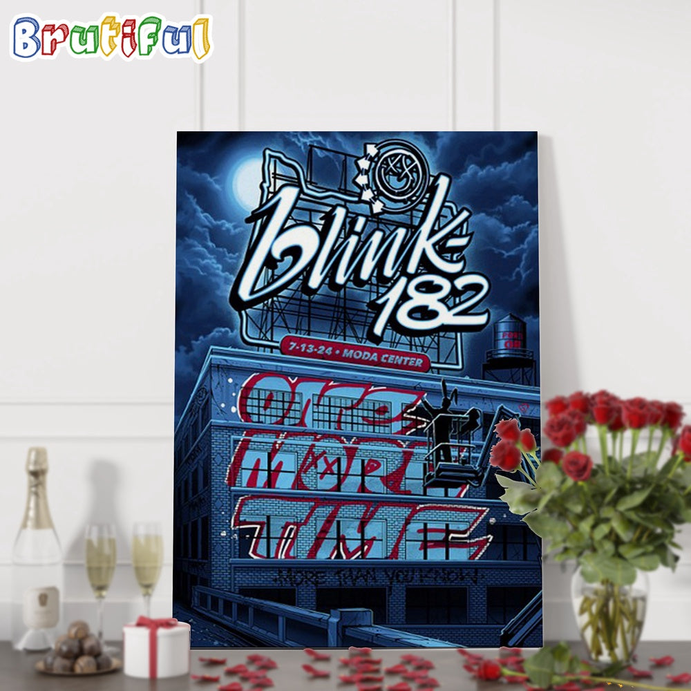 Blink-182 Band July 13 2024 One More Time Show At Moda Center Tour Wall Art Poster Canvas