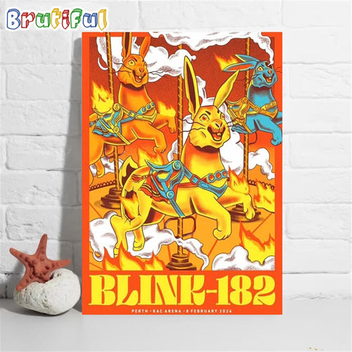 Blink-182 RAC Arena Perth WA 2024 Limited Poster Canvas