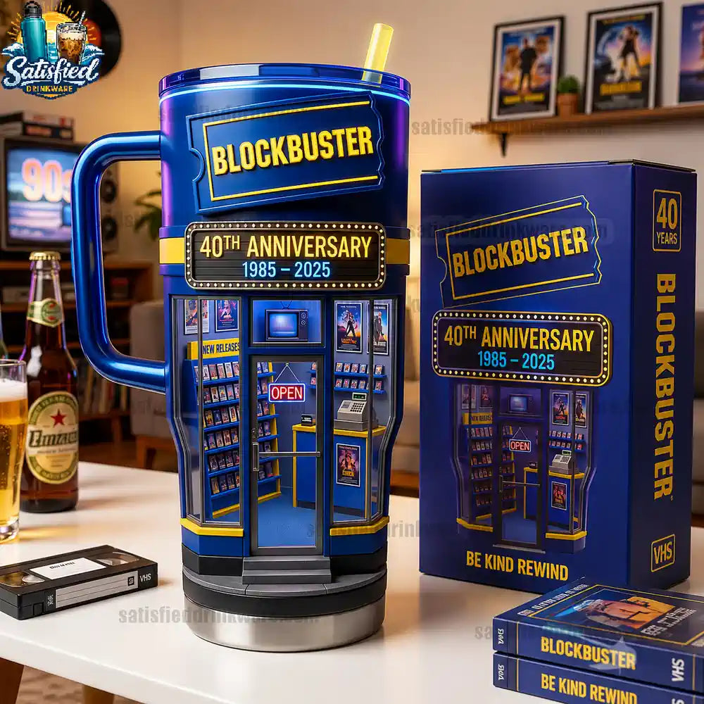 Blockbuster 40th Anniversary Collector Edition With Handle Tumbler