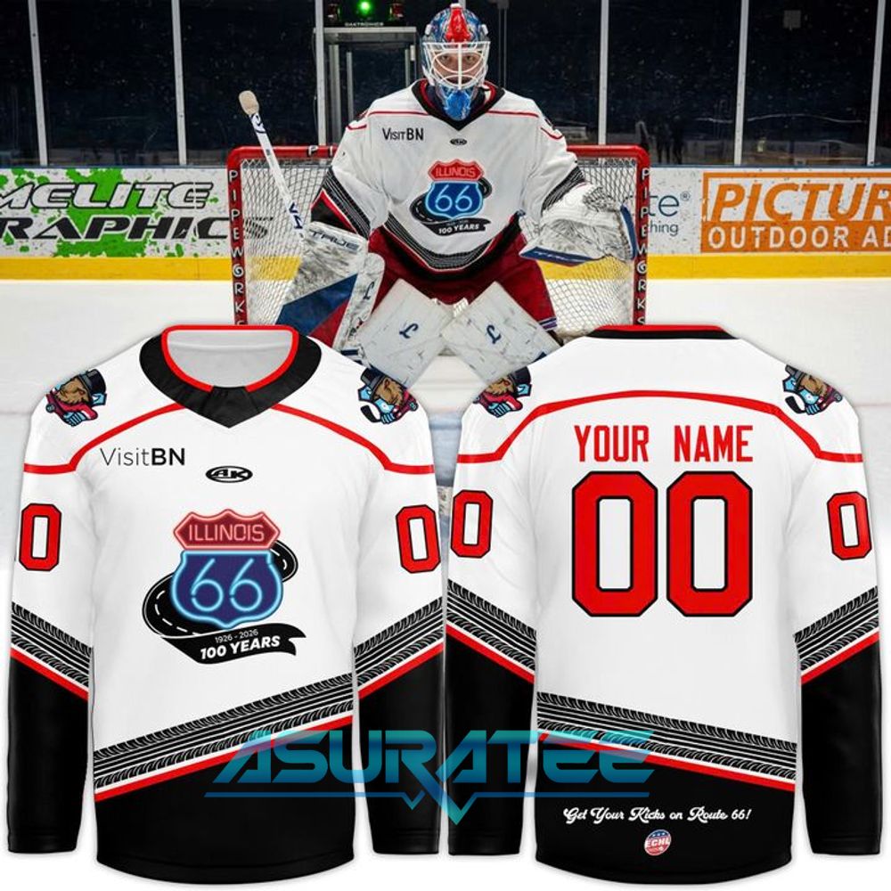 Bloomington Bison Honoring The Centennial Of Route 66 Hockey Jersey
