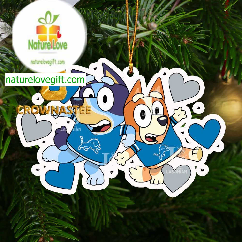 Bluey Detroit Lions NFL Christmas Tree Decor Ornament
