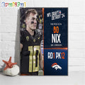 Bo Nix To Picked 12 By Denver Broncos NFL Draft Detroit 2024 Wall Art Poster Canvas