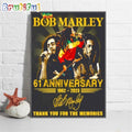 Bob Marley 61st Anniversary Thank You For The Memories Wall Art Poster Canvas
