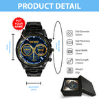 Personalized Boca Juniors 120th Anniversary 2025 Black Stainless Steel Watch – GNE4253