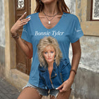 Bonnie Tyler 3D Women's V-Neck T-Shirt – HOATT20047