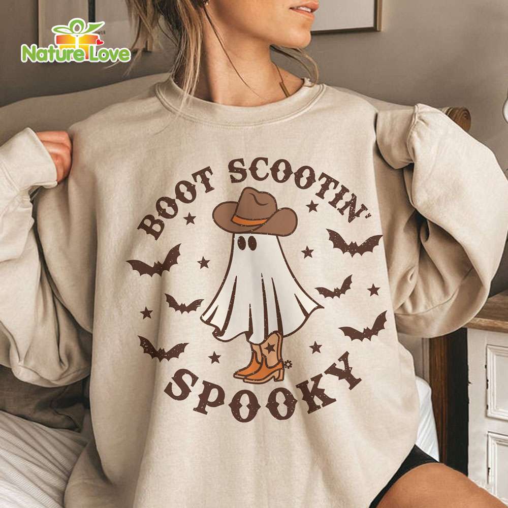 Boot Scootin Spooky Halloween Shirt, Cowboy Ghost Western Shirt