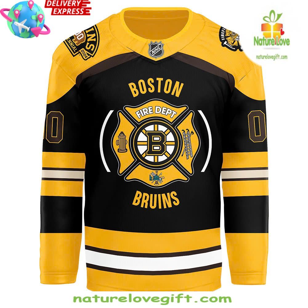 Boston Bruins Firefighter Jersey Hockey Appreciation Night