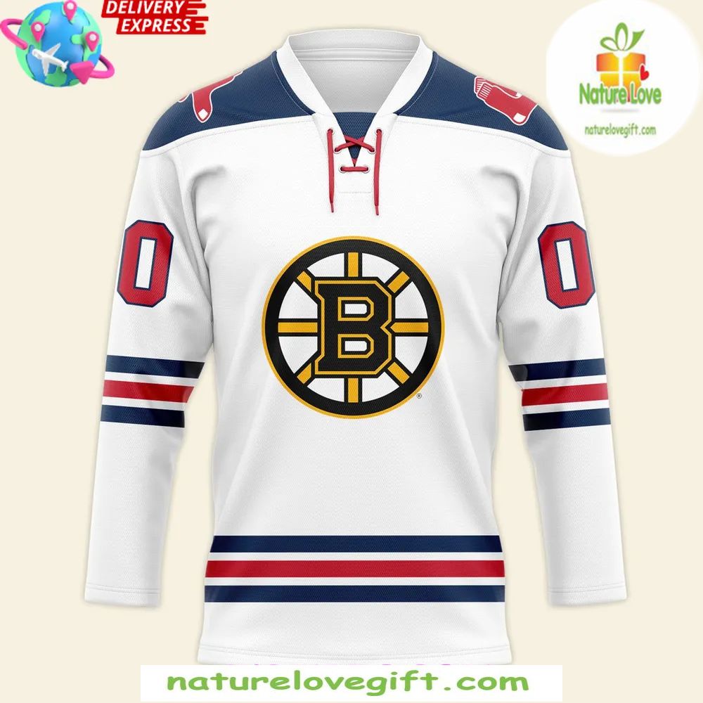 Boston Bruins Hockey Jersey 2026 Red Sox Night Crossover