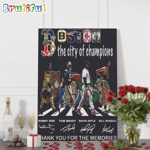 Boston Sport Team Graphics Signature The City Of Champions Wall Art Poster Canvas
