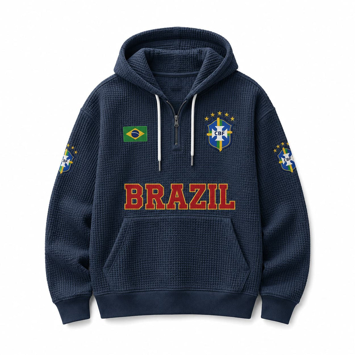 Brazil World Cup 2026 Waffle Quarter Zip Hoodie