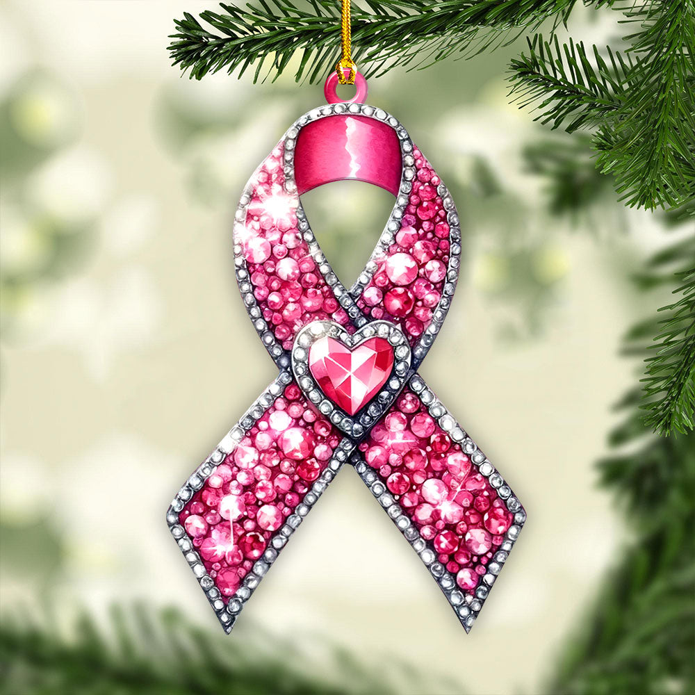 Breast Cancer Awareness Custom Shape 2-Side Printed Acrylic Ornament – GNE 1768