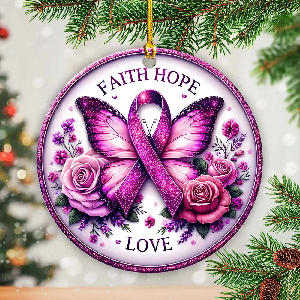 Breast Cancer Awareness Fixed Shape 2-Side Printed Acrylic Ornament – GNE 1785