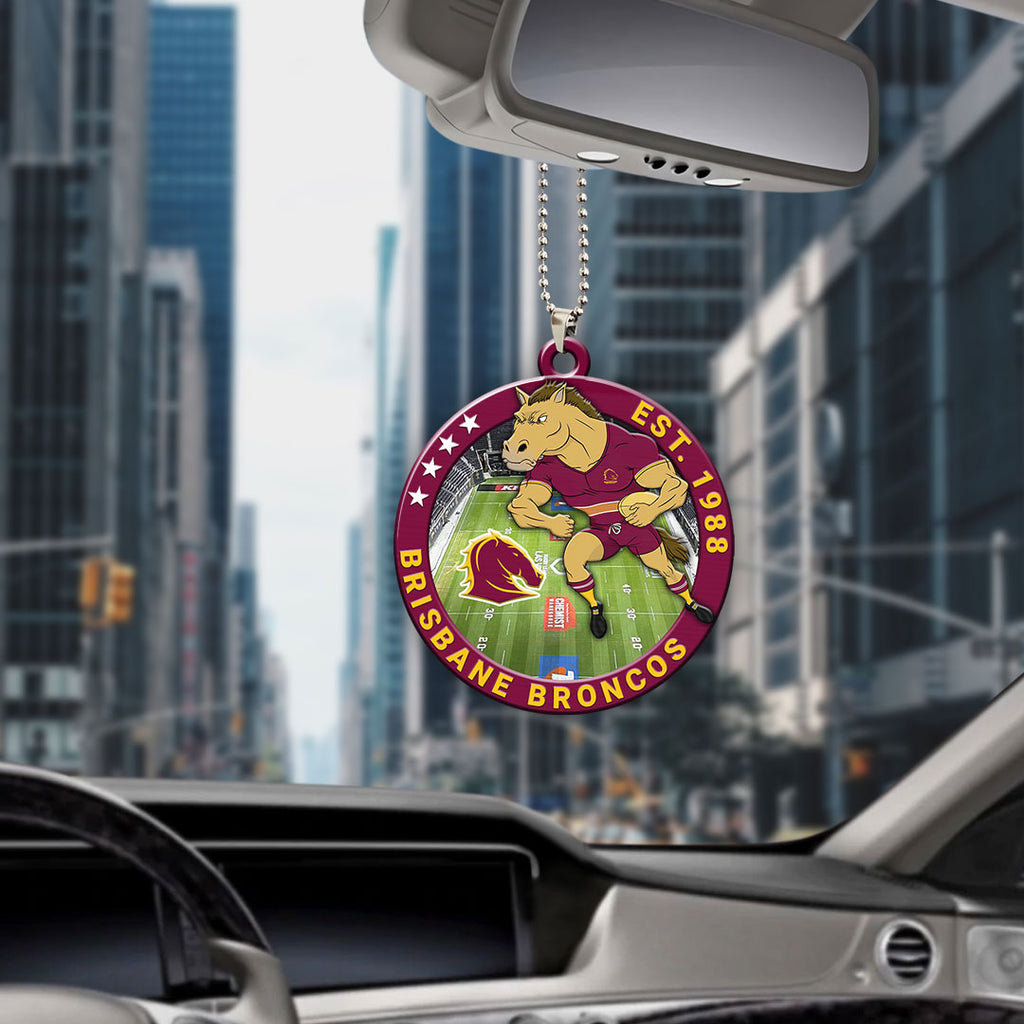 Brisbane Broncos Custom Shape 2-sided Acrylic Car Ornament – HOATT13366