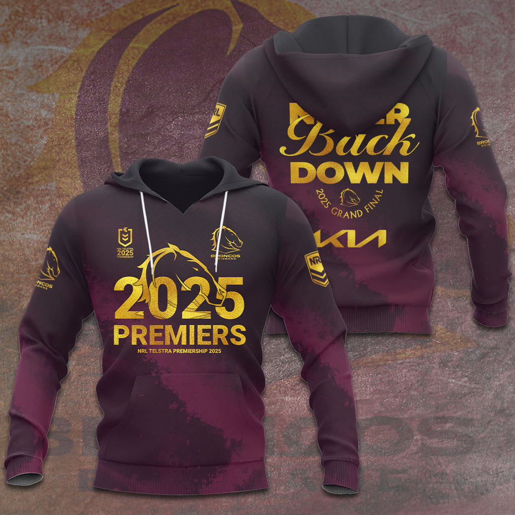 Brisbane Broncos 2025 NRL Premiers 3D Apparel – HOATT13834