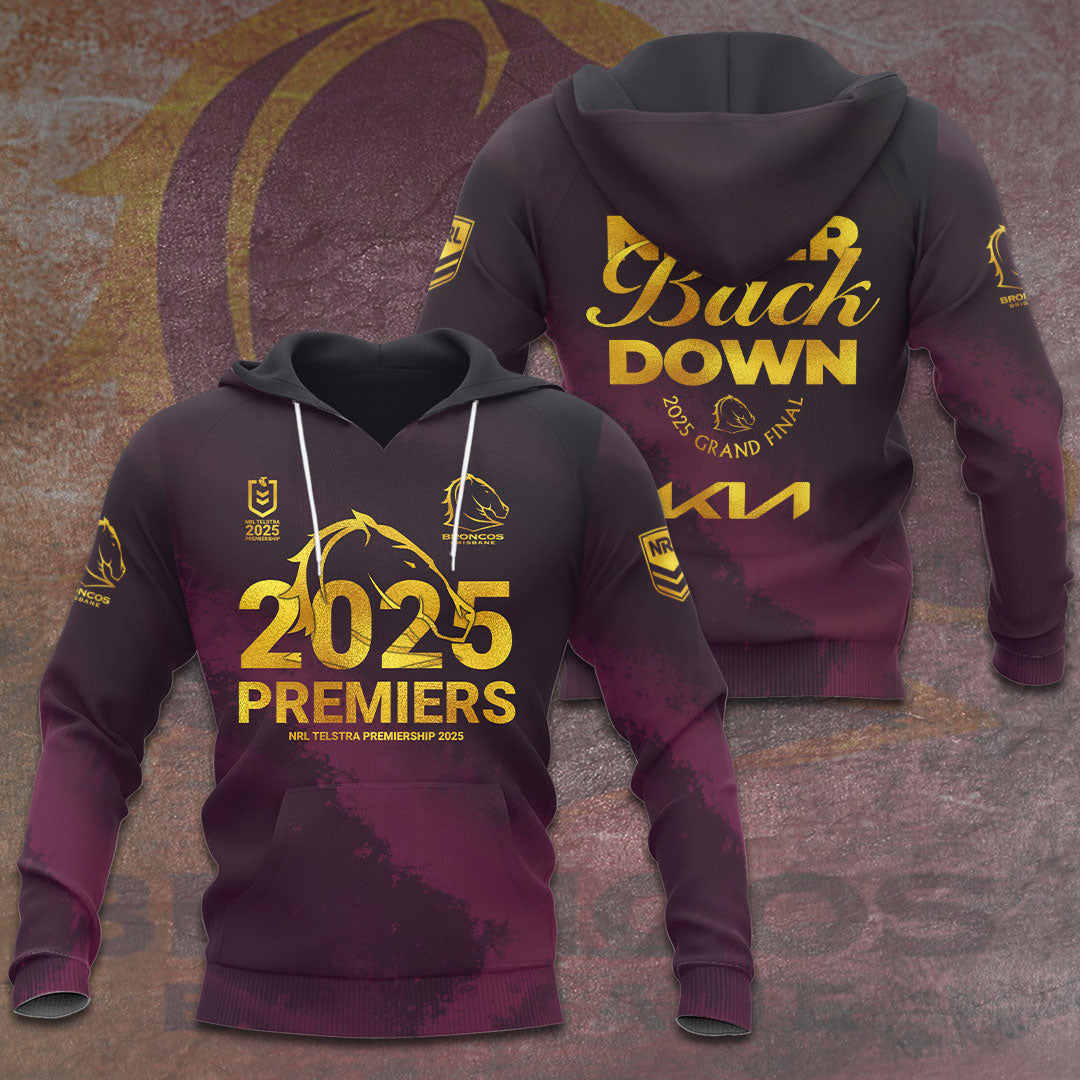 Brisbane Broncos 2025 NRL Premiers 3D Apparel – HOATT13834