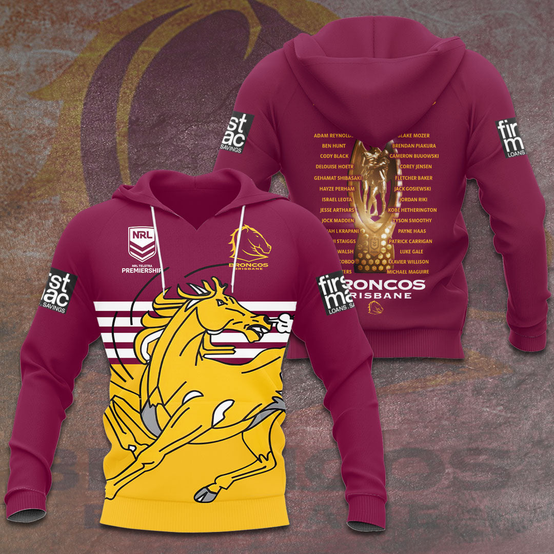Brisbane Broncos 2025 NRL Premiers 3D Apparel – HOATT13943