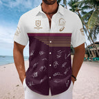 Brisbane Broncos 2025 NRL Premiers Short Sleeve Button-Down Shirt – HOATT13865