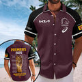 Brisbane Broncos 2025 NRL Premiers Short Sleeve Button-Down Shirt – HOATT13948