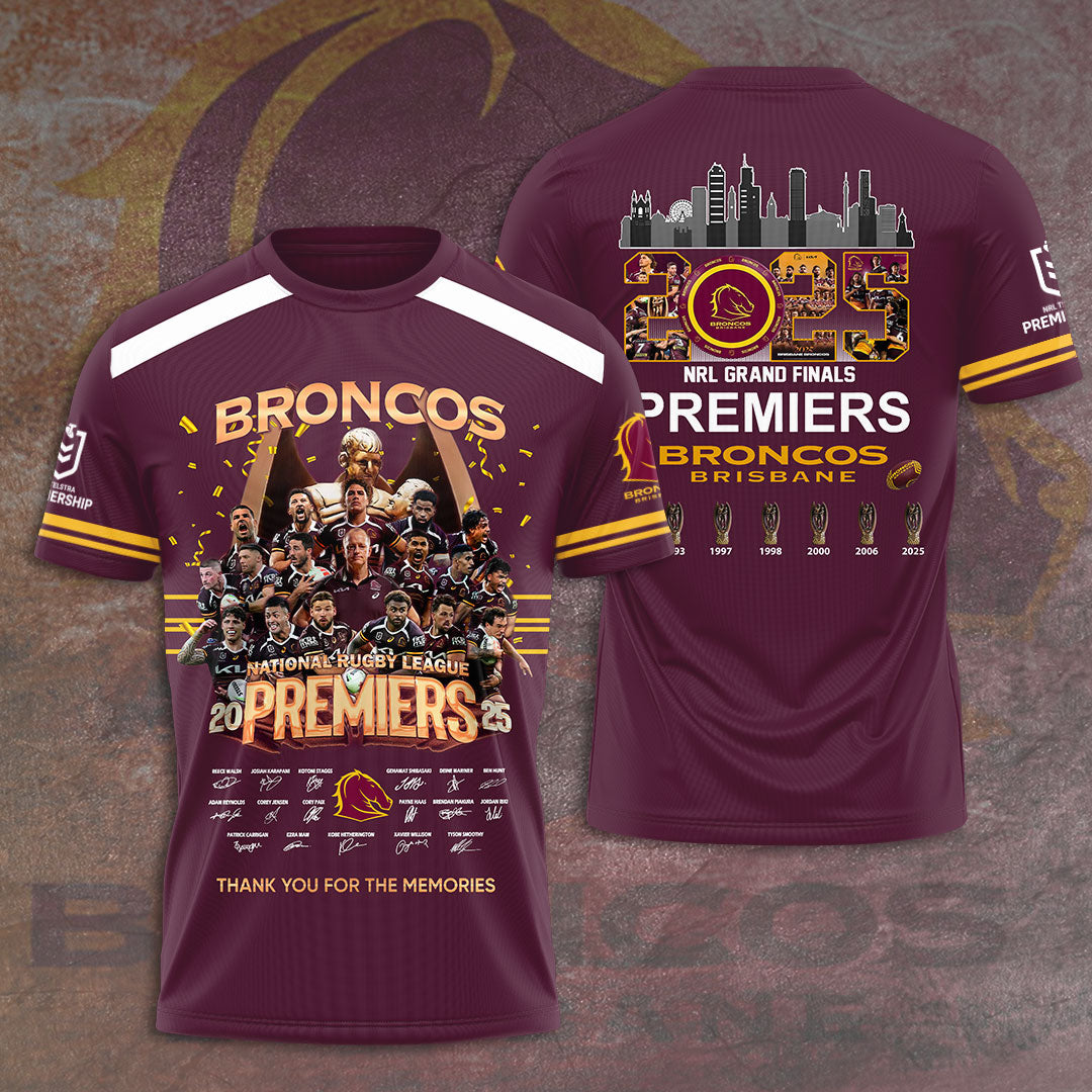 Brisbane Broncos 2025 NRL Premiers 3D Apparel – HOATT14374