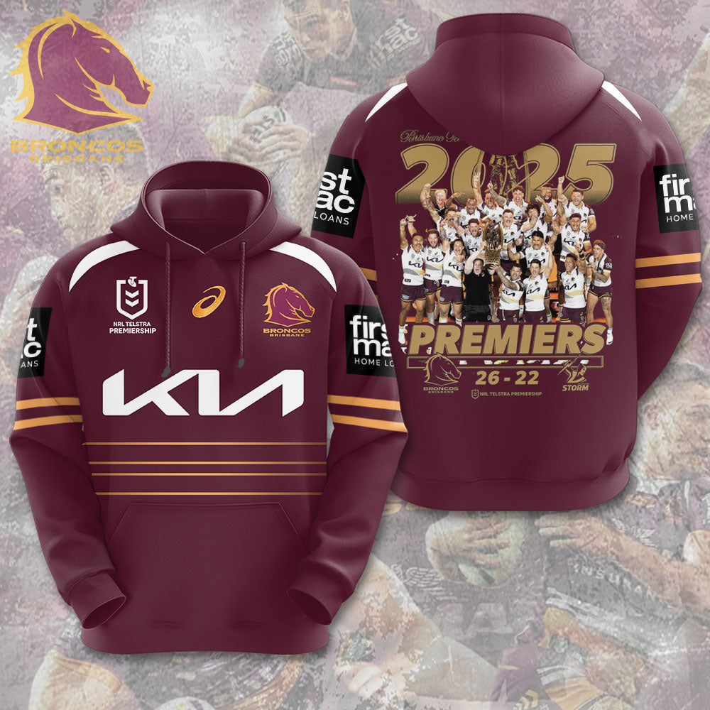 Brisbane Broncos 2025 Premiers 3D Apparel – MAITM13595