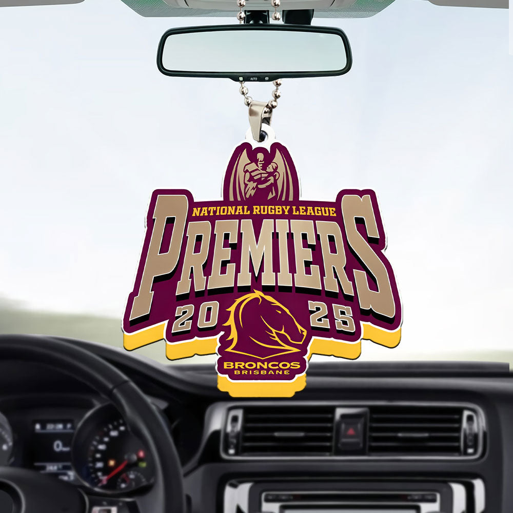 Brisbane Broncos 2025 Premiers Custom Shape 1-sided Acrylic Car Ornament – MAITM13257