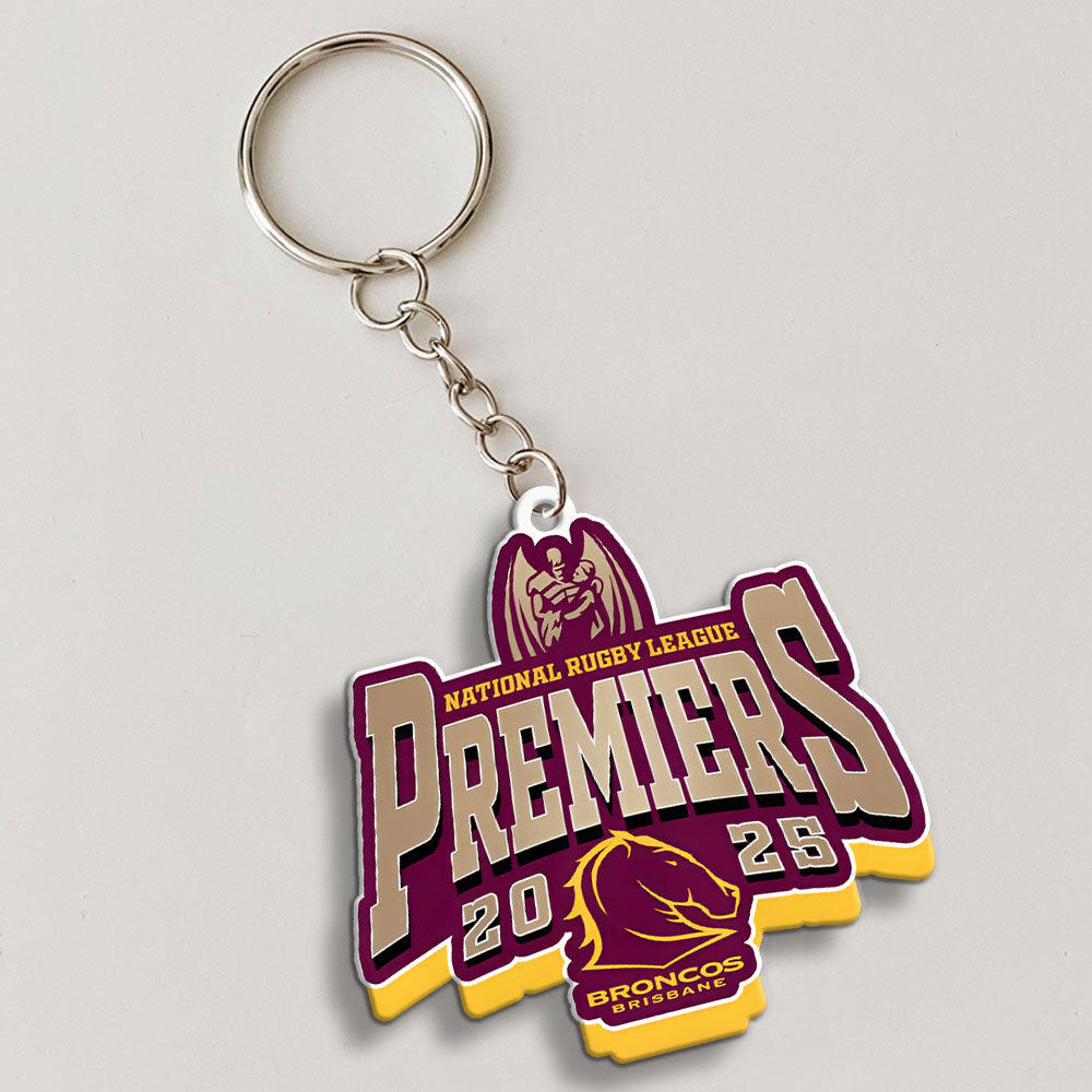 Brisbane Broncos 2025 Premiers Custom Shape 1-sided Keychain – MAITM13258
