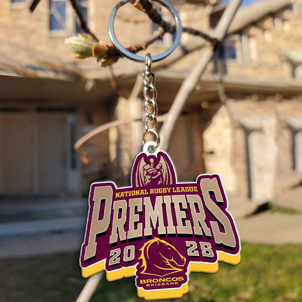 Brisbane Broncos 2025 Premiers Custom Shape 1-sided Keychain – MAITM13258