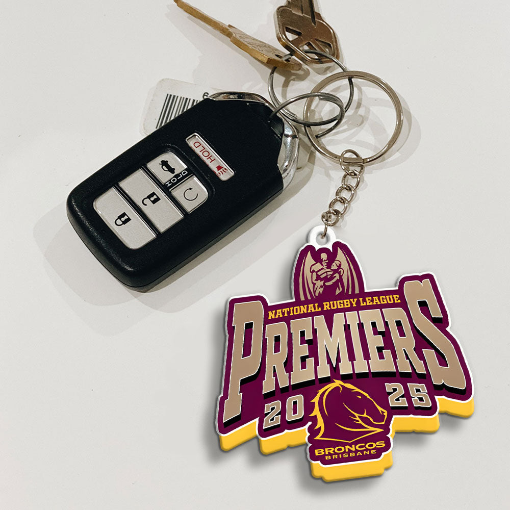 Brisbane Broncos 2025 Premiers Custom Shape 1-sided Keychain – MAITM13258