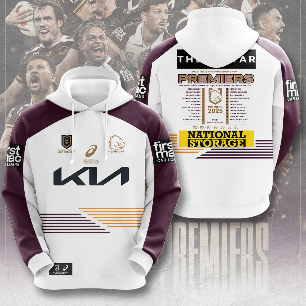 Brisbane Broncos 2025 Premiers 3D Apparel – MAITM13185