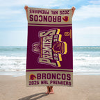 Brisbane Broncos 2025 Premiers Rectangle Beach Towel – MAITM13253