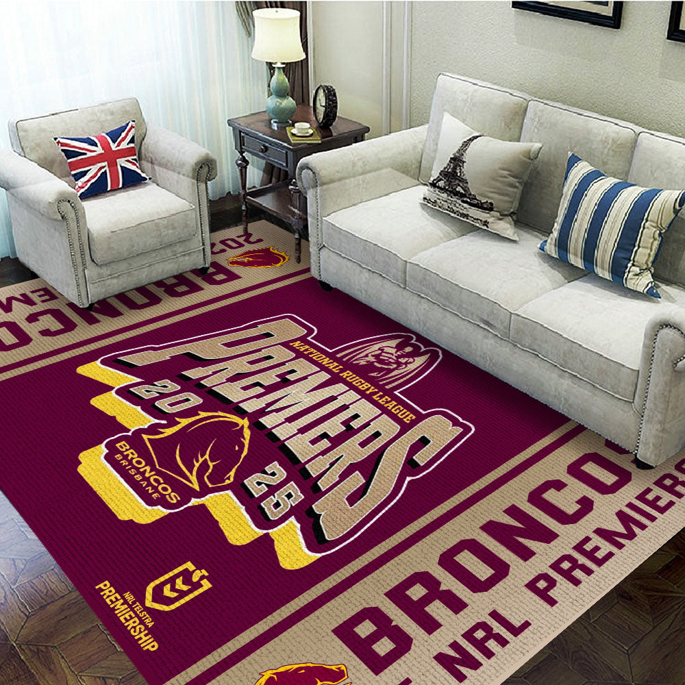 Brisbane Broncos 2025 Premiers Rectangular Rug – MAITM13260