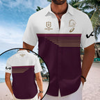 Brisbane Broncos 2025 Premiers Short Sleeve Button-Down Shirt – MAITM13190