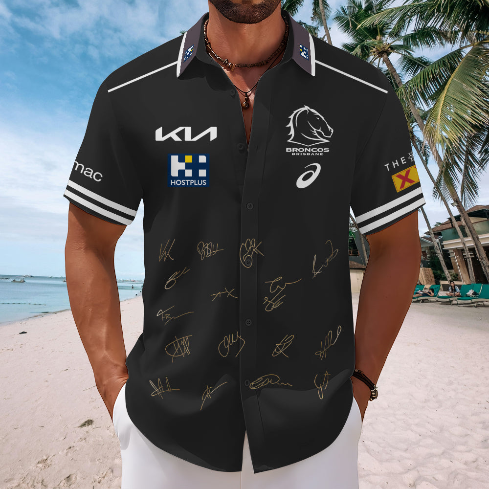 Brisbane Broncos 2025 Premiers Short Sleeve Button-Down Shirt – MAITM13342