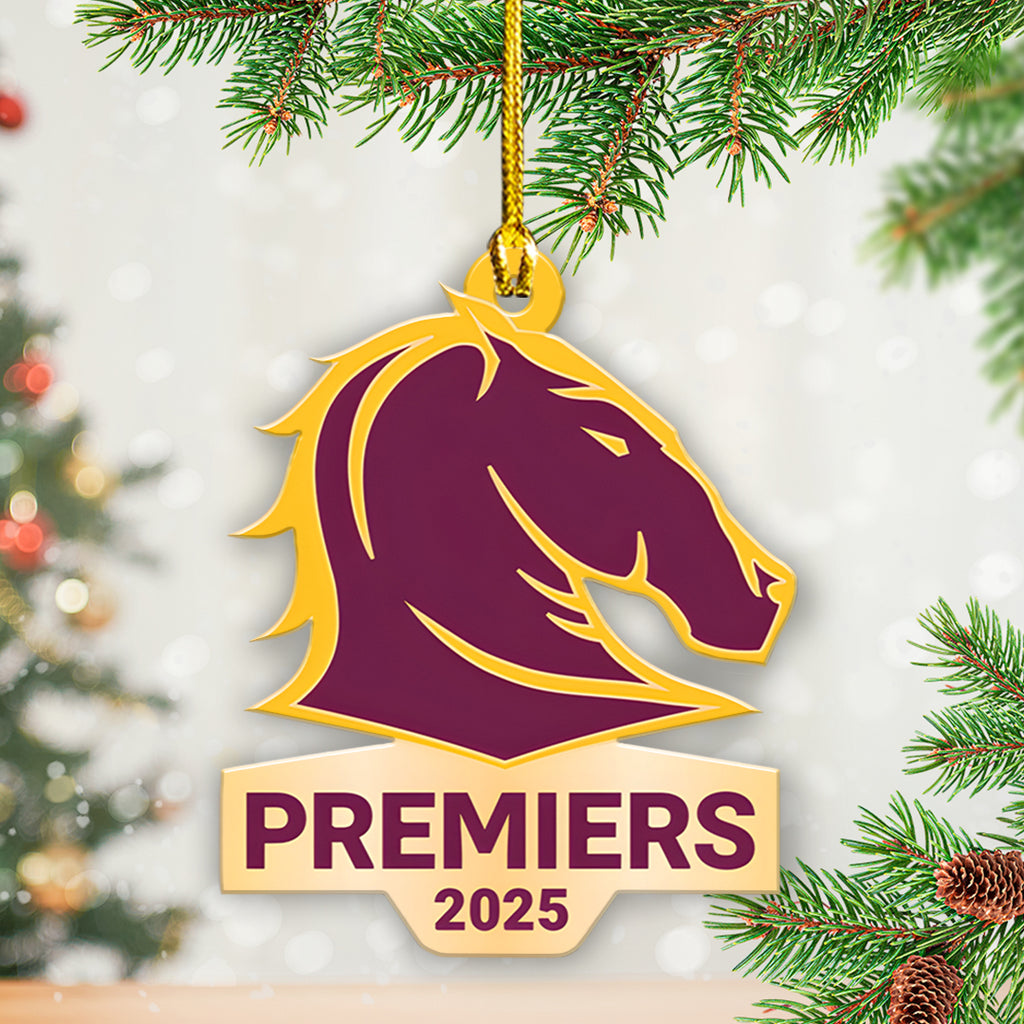 Brisbane Broncos 2025 Premiership Custom Shape 2-sided Acrylic Ornament – TANTN17160