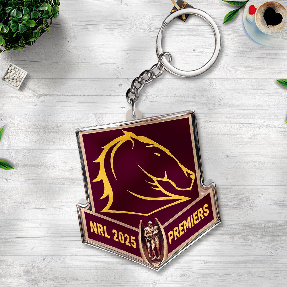 Brisbane Broncos 2025 Premiership Custom Shape 2-sided Keychain – TANTN17074