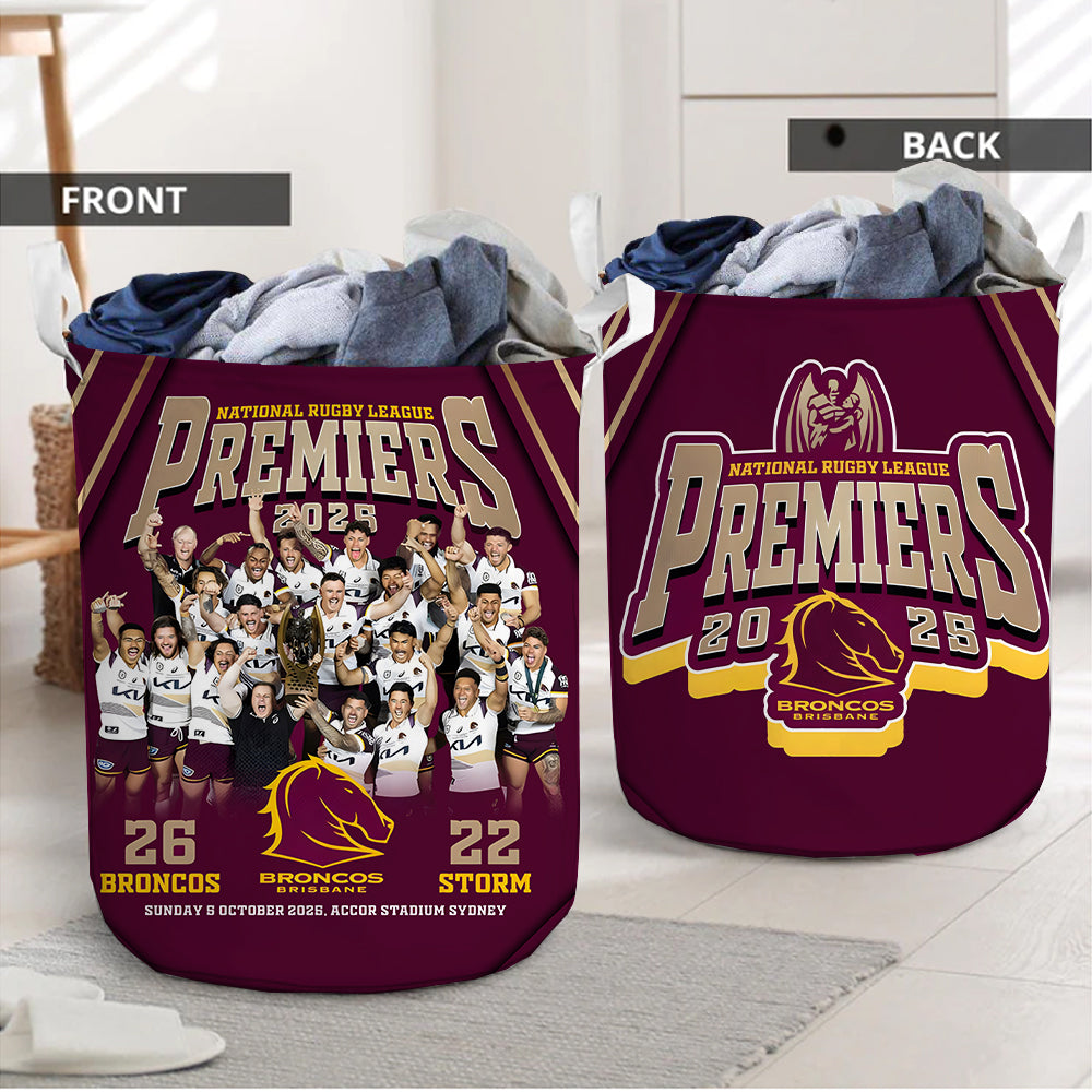 Brisbane Broncos Premiers 2025 Laundry Basket – TANTN17307