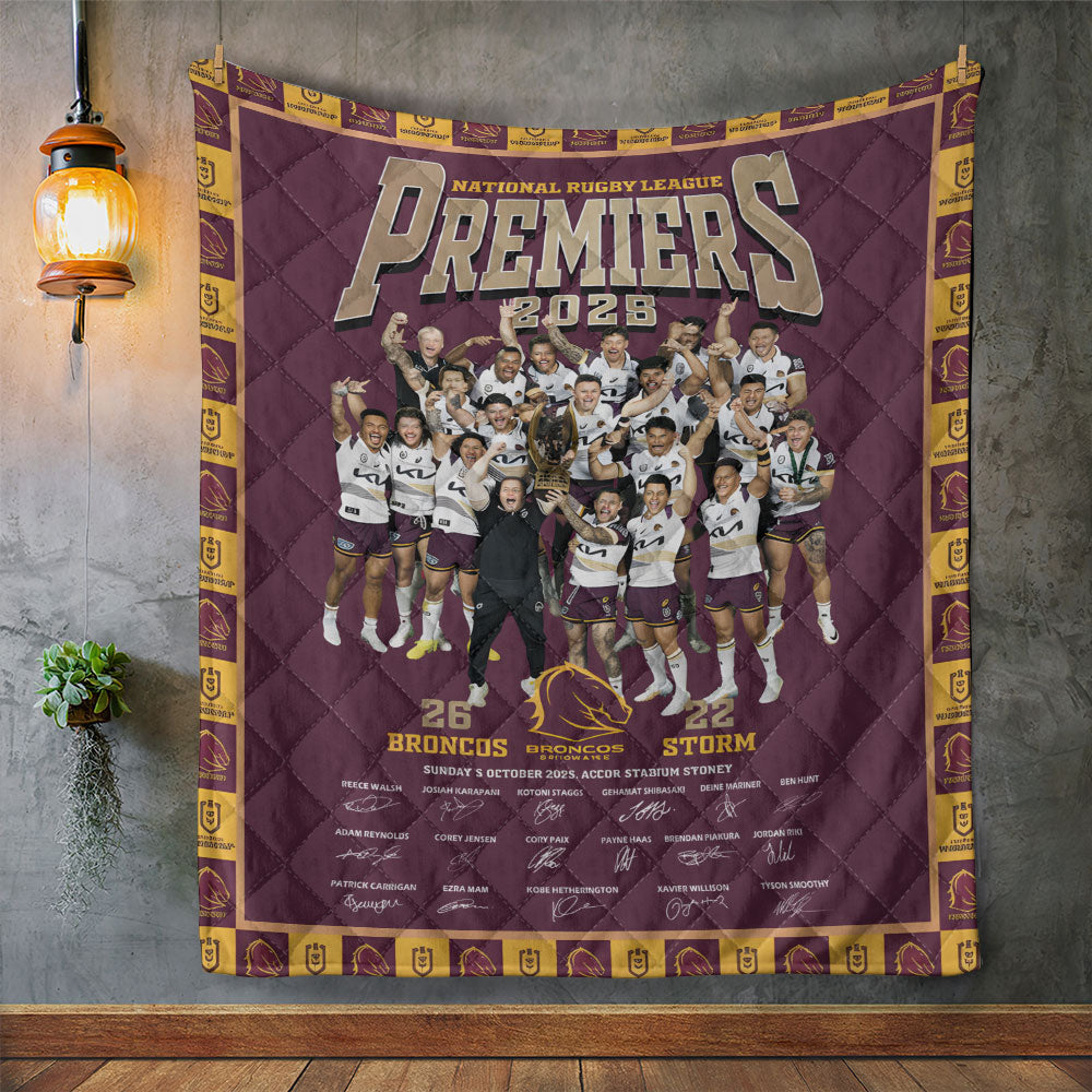 Brisbane Broncos Premiers 2025 Quilt Blanket – TANTN17312