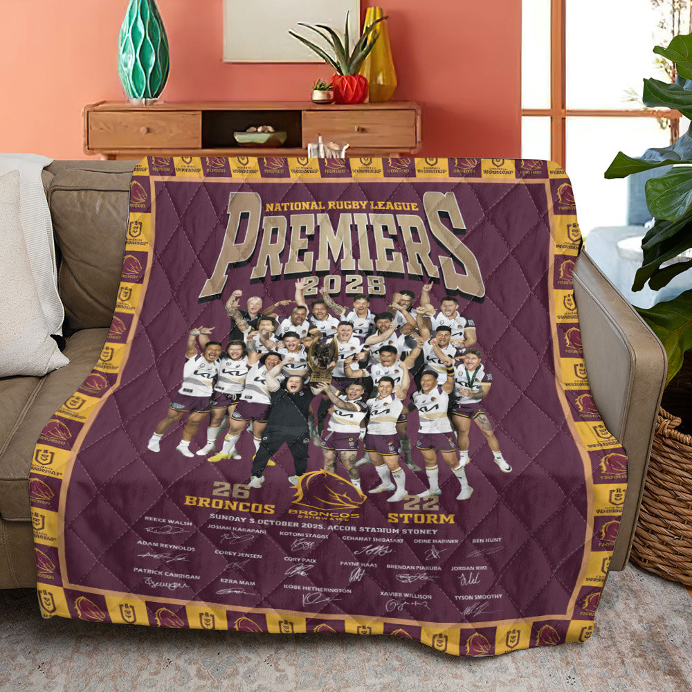 Brisbane Broncos Premiers 2025 Quilt Blanket – TANTN17312