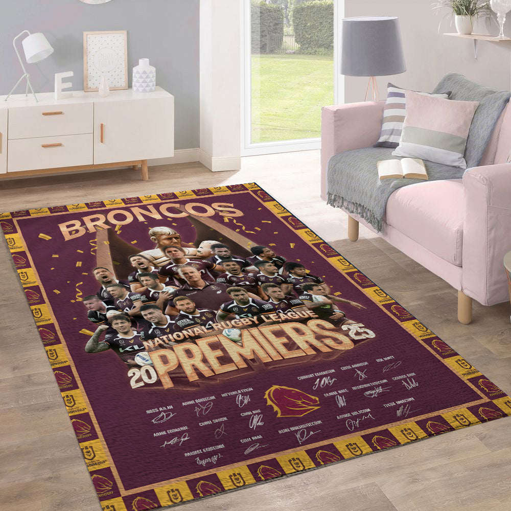 Brisbane Broncos Premiers 2025 Rectangular Rug – TANTN17258