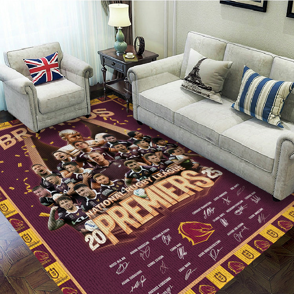 Brisbane Broncos Premiers 2025 Rectangular Rug – TANTN17258