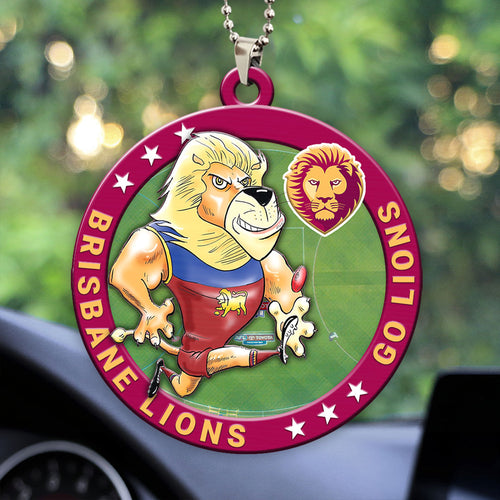 Brisbane Lions Custom Shape 2-sided Acrylic Car Ornament – HOATT13349