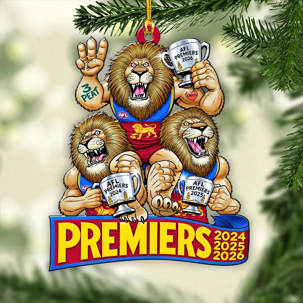 Brisbane Lions 2026 AFL Premiers Custom Shape 2-side Printed Acrylic Ornament – HOATT21300