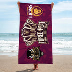 Brisbane Lions 2026 AFL Premiers Rectangle Beach Towel – TANTN25824