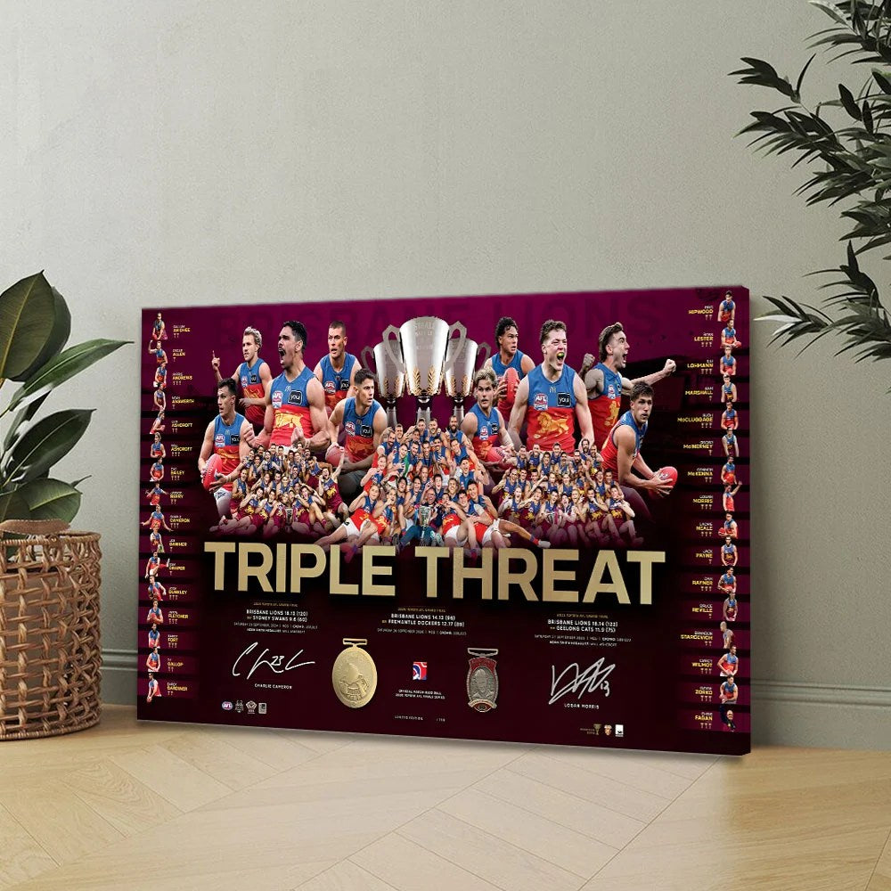 Brisbane Lions 2026 AFL Premiers Canvas With Inner Frame – TANTN25815