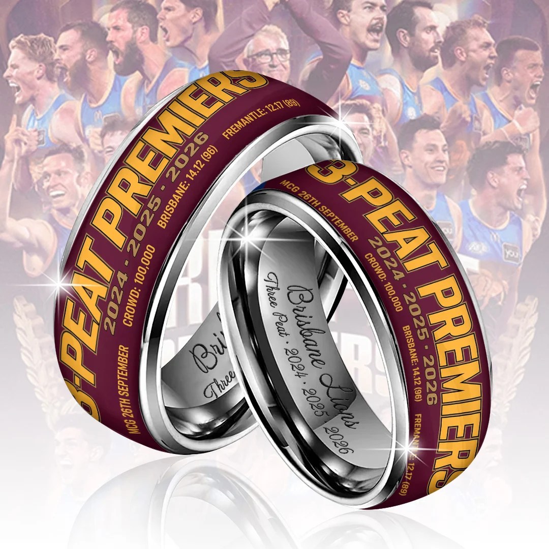 Brisbane Lions 2026 AFL Premiers Custom Alloy Ring – TANTN25834