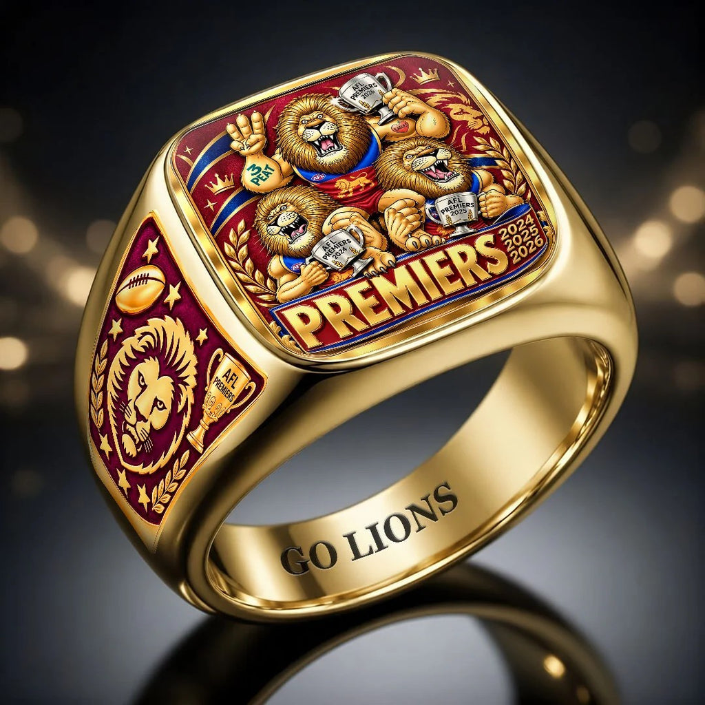 Brisbane Lions 2026 AFL Premiers 3D Engraved Ring – HOATT21329